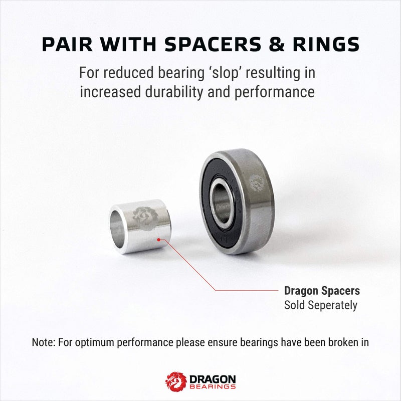 Fireball Dragon Roller Skate Bearings 16 Pack - High Performance Skate Rated Rollerblade Bearings - Dragon Roller Bearing Inline Skate Bearings, Guaranteed for Life (ONE Size, Race) - Image 5